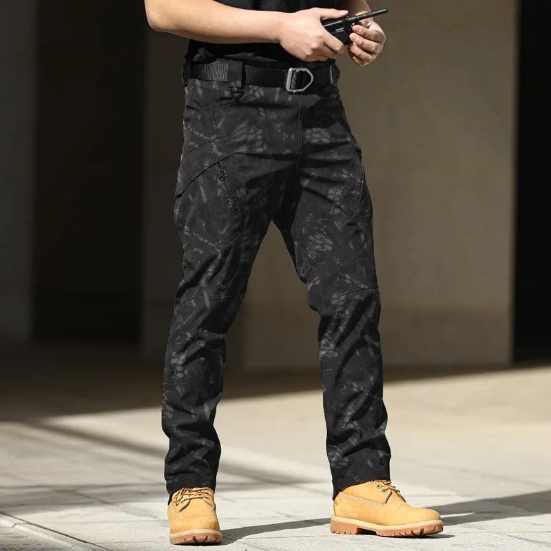 Men's Tactical Cargo Trousers – Outdoor Work Trousers with Multi-Pockets and Stretch