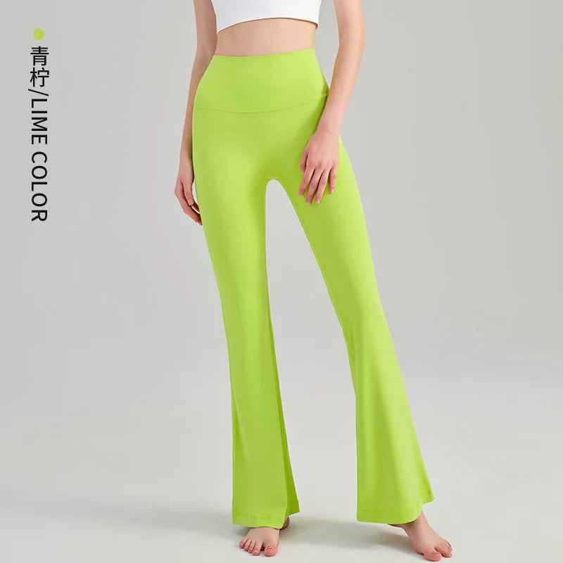 Damen Yoga Hose Flare High Waist – Po-formende Fitness Leggings
