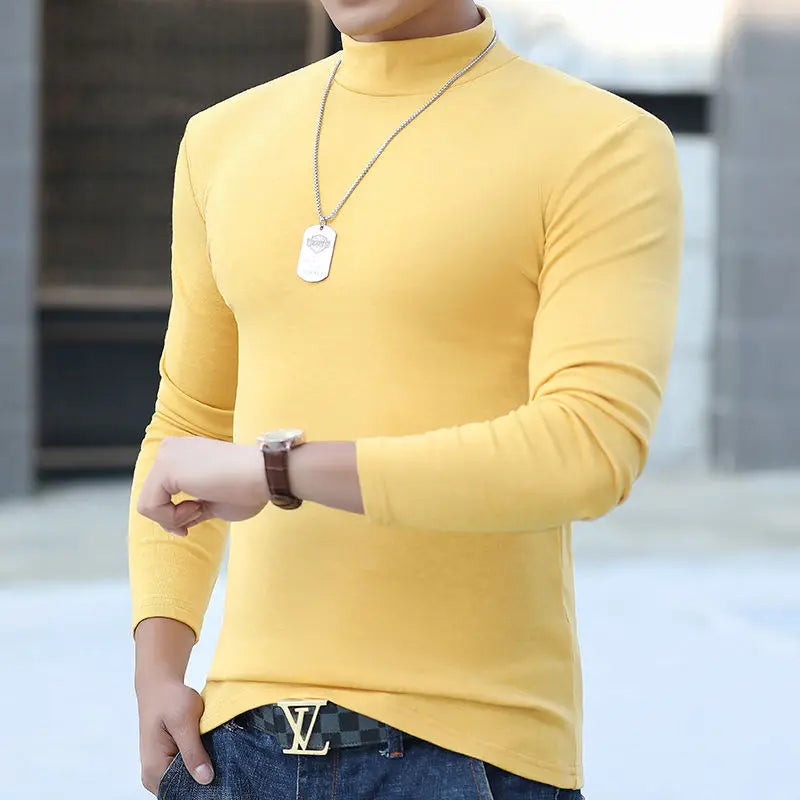 Herren Langarmshirt Hoher Kragen – Thermal Shirt für Herbst & Winter