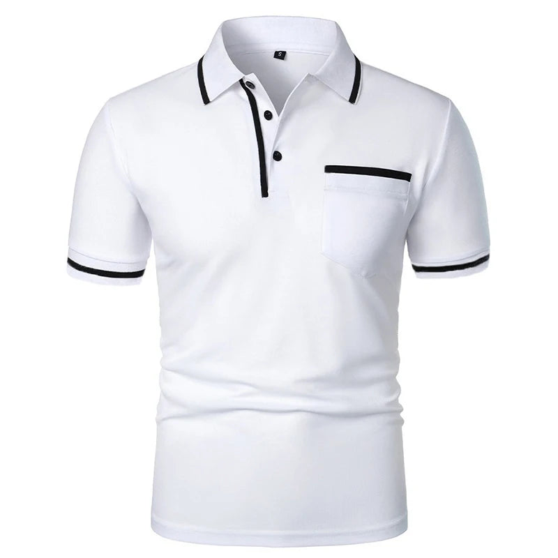 Herren Polo Shirt Kurzarm – Casual Poloshirt mit Brusttasche Atmungsaktiv