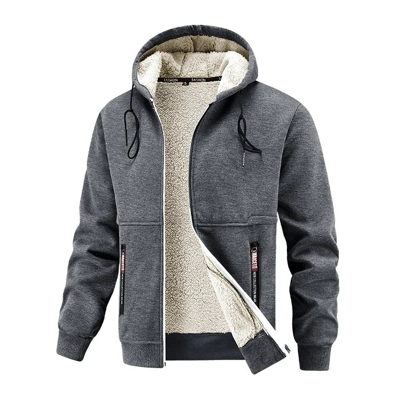 Herren Fleecejacke Warm – Teddy Jacke Lammfell-Optik für Herbst & Winter