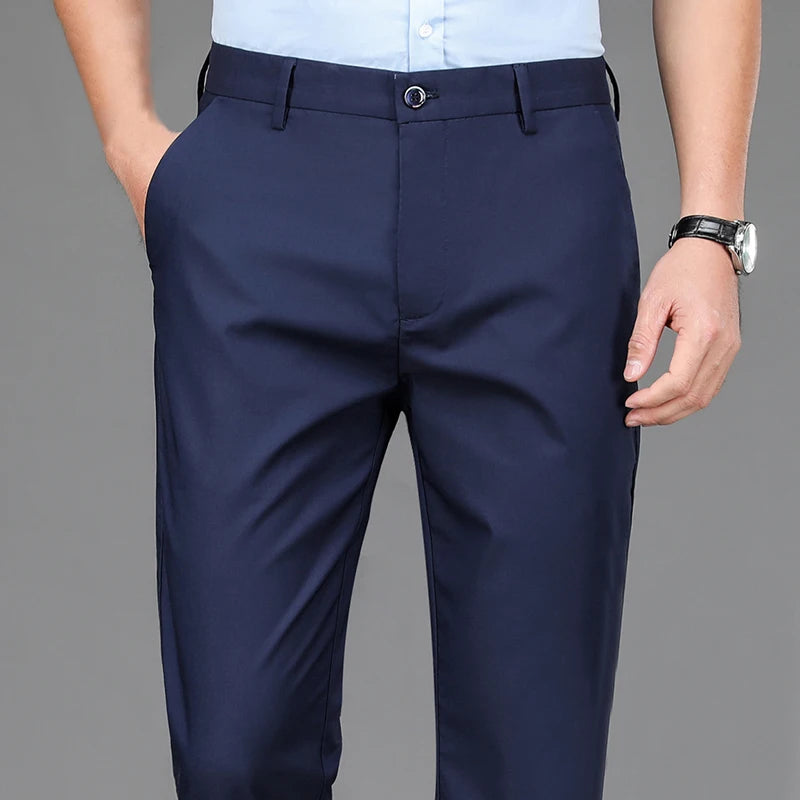Herren Anzughose Schwarz Stretch – Business Casual Stoffhose Quick Dry