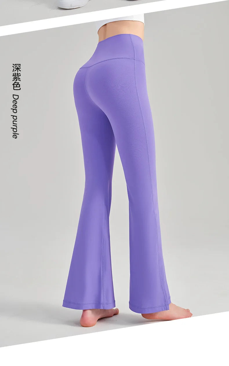 Damen Yoga Hose Flare High Waist – Po-formende Fitness Leggings