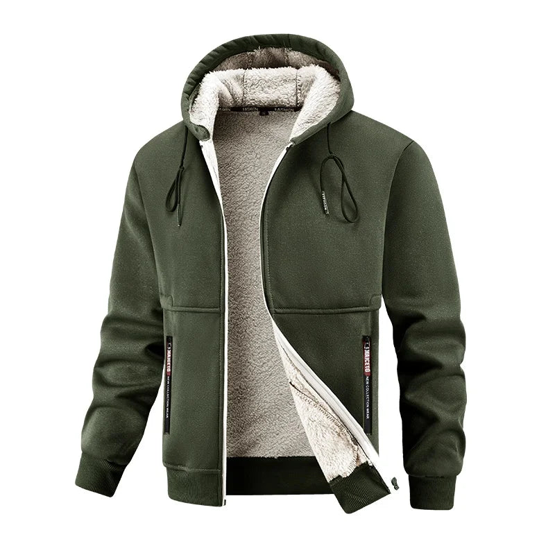 Herren Fleecejacke Warm – Teddy Jacke Lammfell-Optik für Herbst & Winter