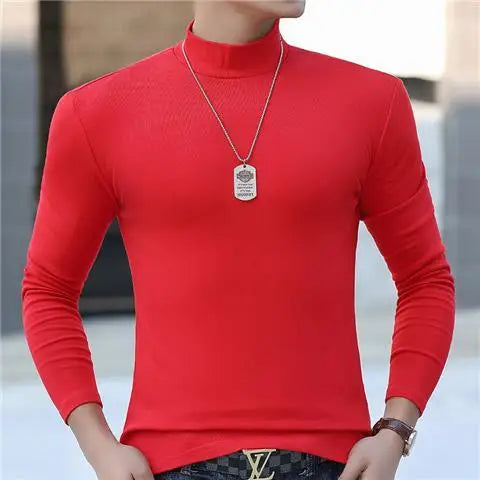 Herren Langarmshirt Hoher Kragen – Thermal Shirt für Herbst & Winter