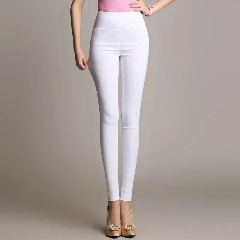 Leggings en coton taille haute pour femme - Pantalons extensibles disponibles en 15 couleurs jusqu'à la taille 6XL