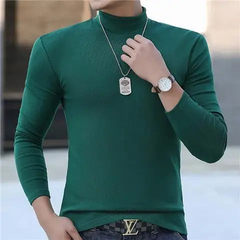 Herren Langarmshirt Hoher Kragen – Thermal Shirt für Herbst & Winter