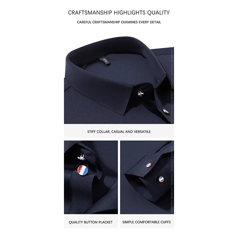 Herren Langarmshirt Business Casual – Elegantes Seiden-Shirt für Arbeit & Freizeit