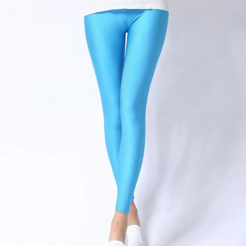Women's Neon High Waist Leggings – Colorful Stretch Pants in Candy Colors