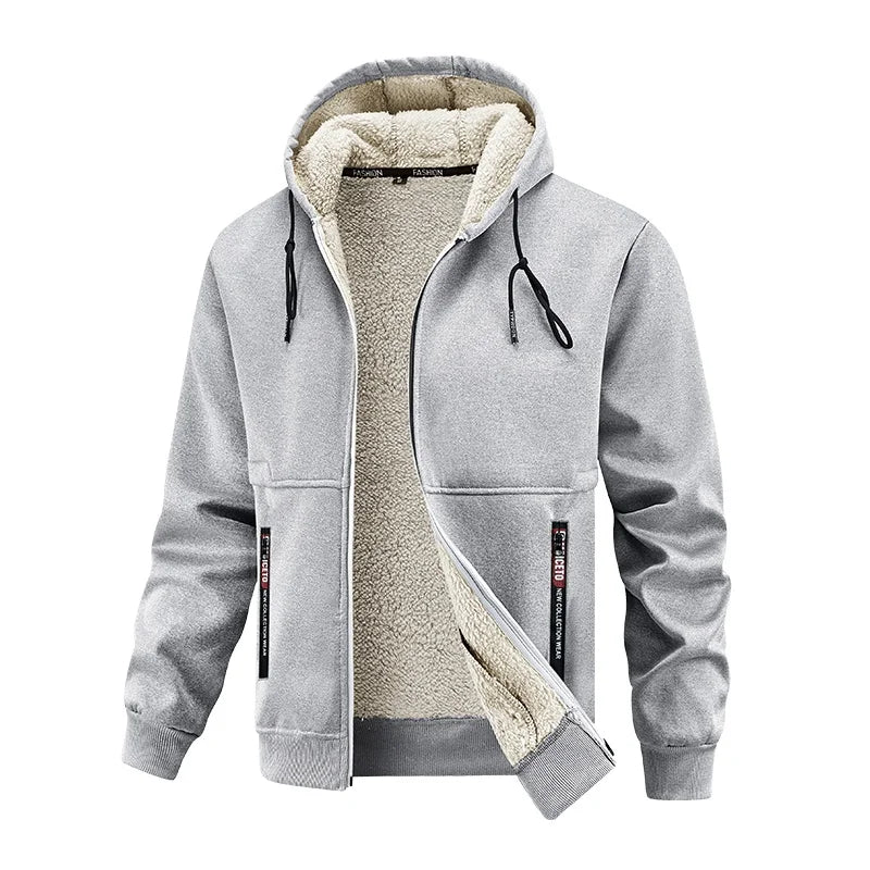 Herren Fleecejacke Warm – Teddy Jacke Lammfell-Optik für Herbst & Winter