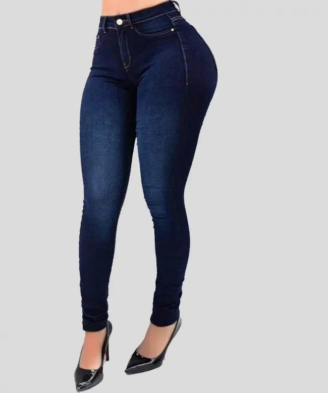 Damen Jeans High Waist Hellblau – Figurformende Denim Hose Streetwear