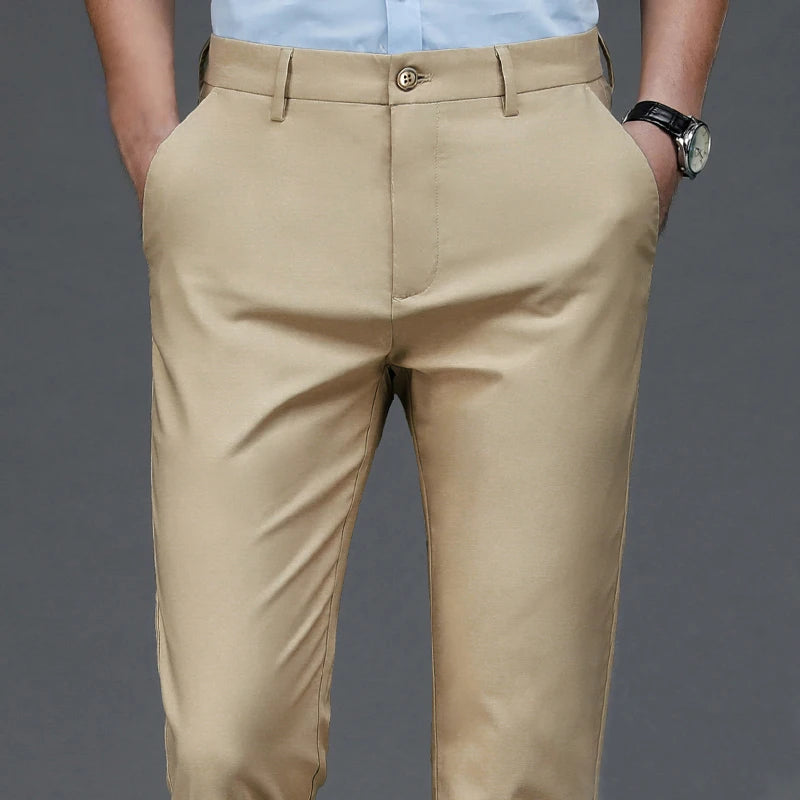 Herren Anzughose Schwarz Stretch – Business Casual Stoffhose Quick Dry