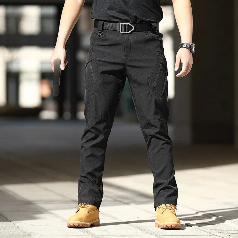 Men's Tactical Cargo Trousers – Outdoor Work Trousers with Multi-Pockets and Stretch