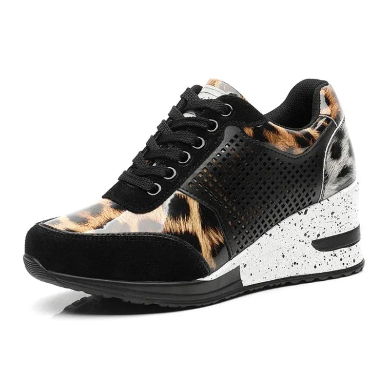 Damen Plateau Sneaker Keilabsatz – Leichte Vulkanisierte Schuhe Atmungsaktiv