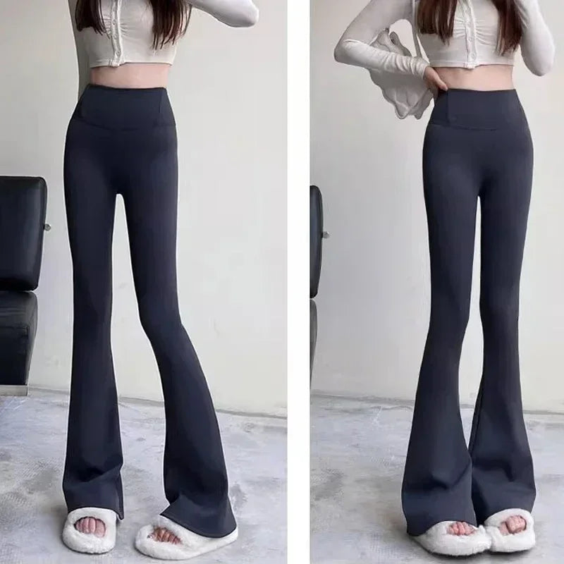 Women's Gothic Leggings Y2K – Seamless Flare Leggings for Winter &amp; Streetwear