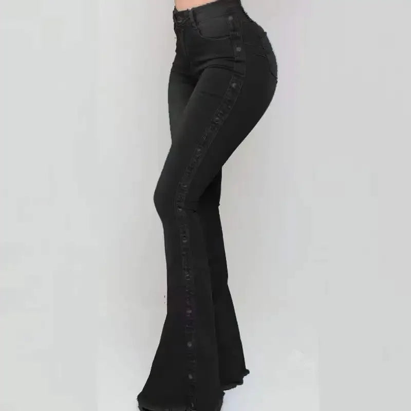 Damen Flare Jeans High Waist – Vintage Schlaghose Stretch Denim