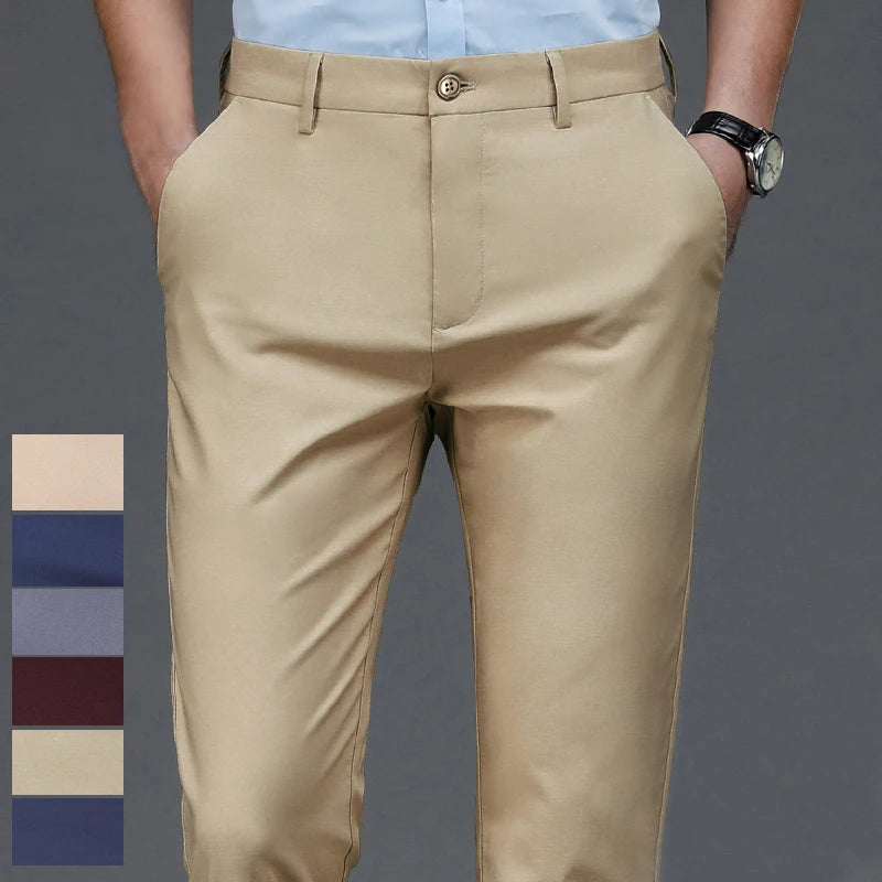 Herren Anzughose Schwarz Stretch – Business Casual Stoffhose Quick Dry