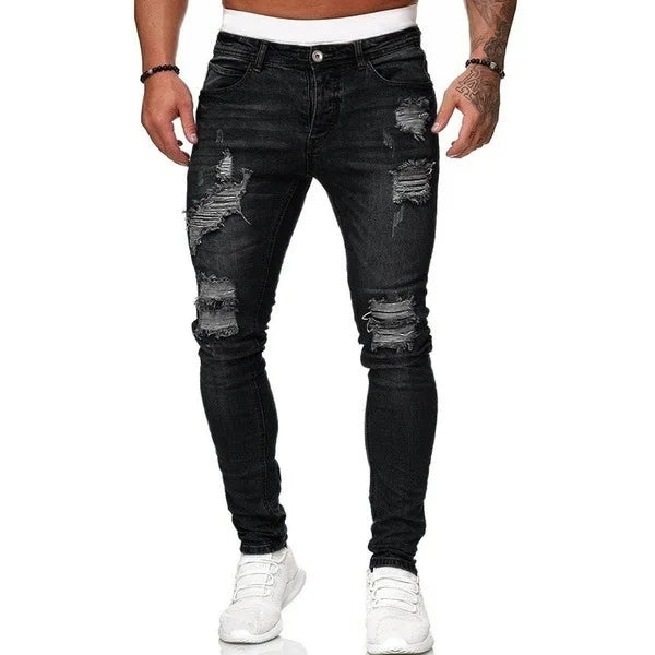 Herren Jeans Stretch Schwarz – Business Casual Denim Hose Regular Fit