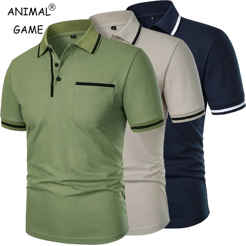 Herren Polo Shirt Kurzarm – Casual Poloshirt mit Brusttasche Atmungsaktiv