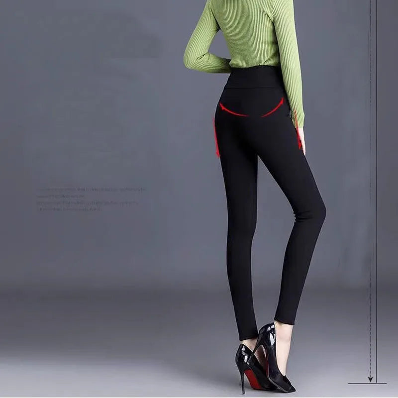 Women's High Waist Leggings Black – Slim Fit Pencil Pants Breathable