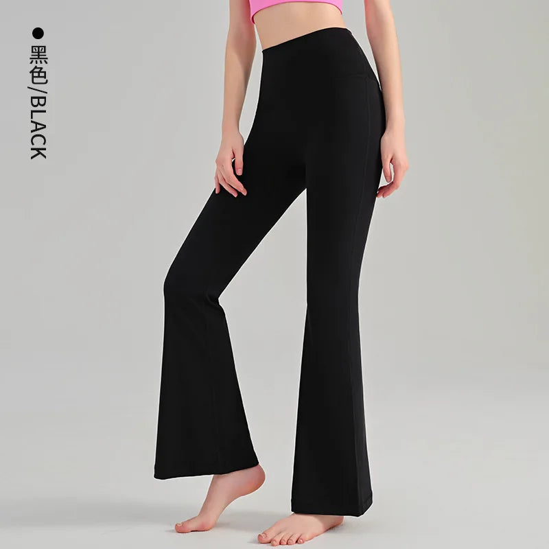 Damen Yoga Hose Flare High Waist – Po-formende Fitness Leggings
