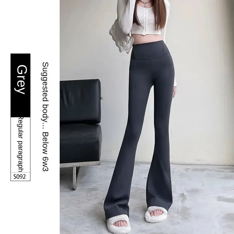 Women's Gothic Leggings Y2K – Seamless Flare Leggings for Winter &amp; Streetwear