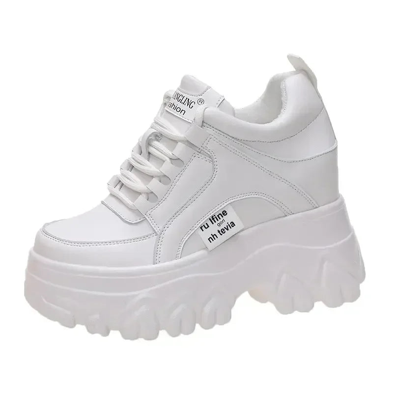 Women's Winter Platform Sneakers 9cm - Warm Chunky Lined Shoes