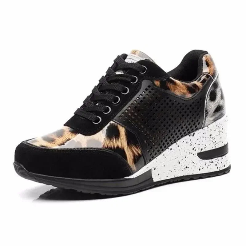 Damen Plateau Sneaker Keilabsatz – Leichte Vulkanisierte Schuhe Atmungsaktiv