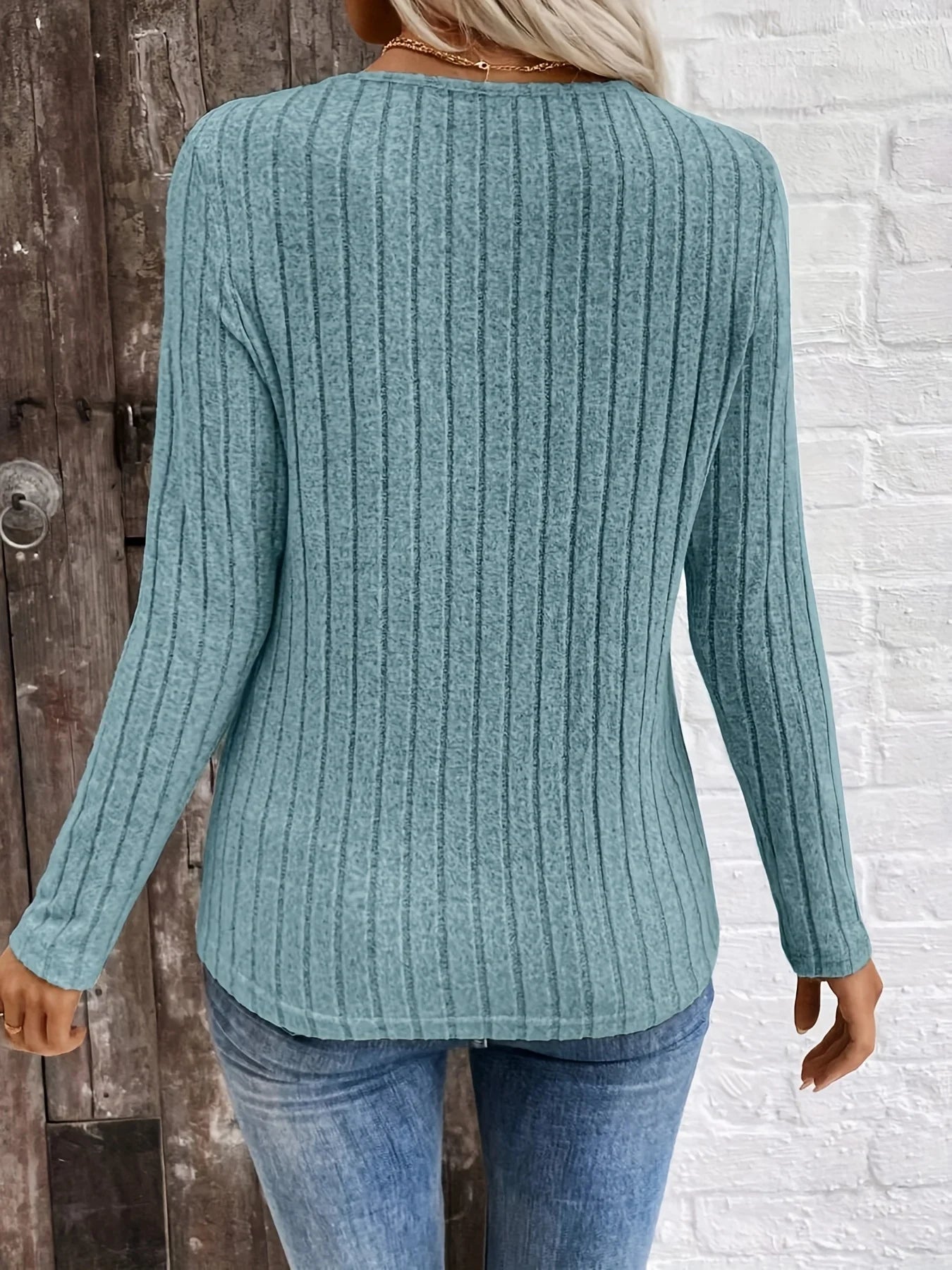 Top en velours côtelé à col V pour femme, nouvelle collection automne-hiver transfrontalière, vêtements d'automne pour femme 