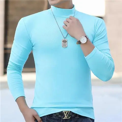 Herren Langarmshirt Hoher Kragen – Thermal Shirt für Herbst & Winter