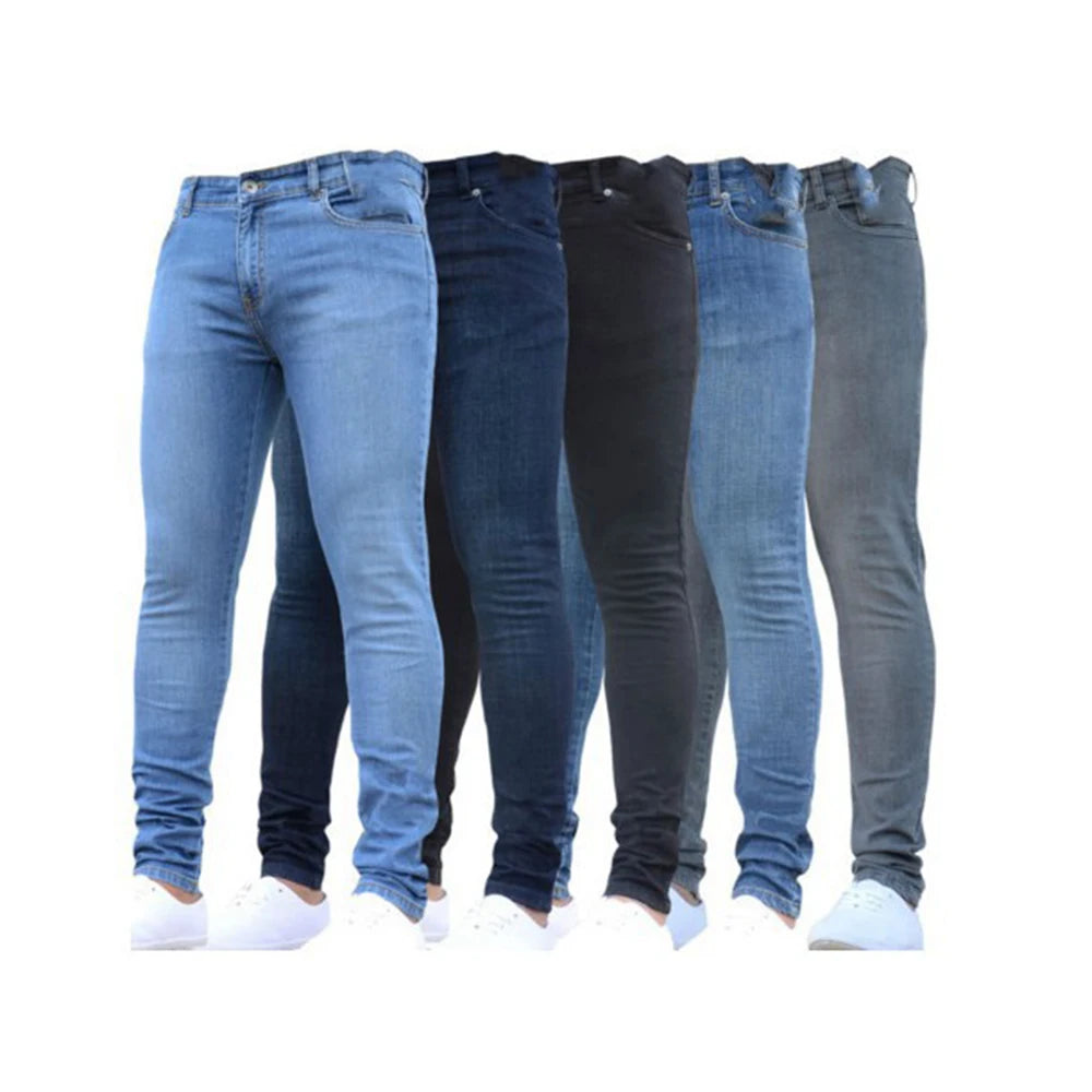 Herren Jeans Slim Fit Stretch – Vintage Wash Denim Hose für Arbeit & Freizeit