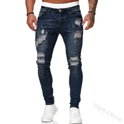 Herren Jeans Slim Fit Stretch – Vintage Wash Denim Hose für Arbeit & Freizeit