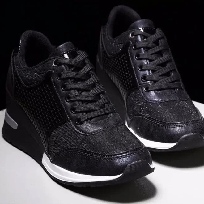 Damen Plateau Sneaker Keilabsatz – Leichte Vulkanisierte Schuhe Atmungsaktiv