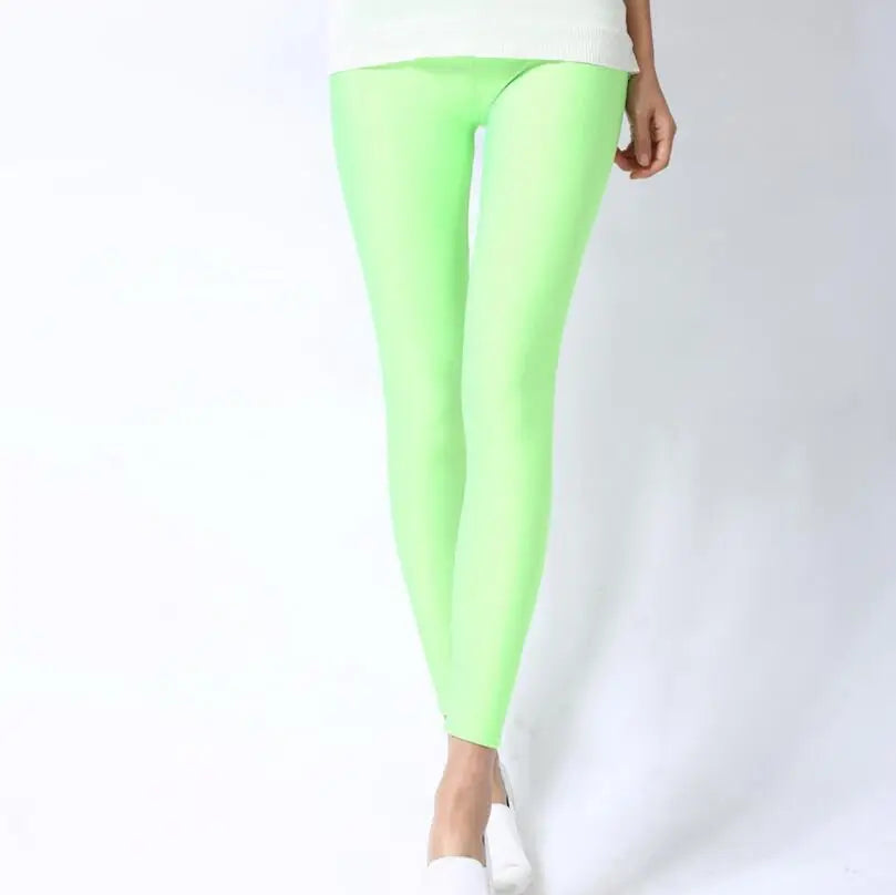 Women's Neon High Waist Leggings – Colorful Stretch Pants in Candy Colors