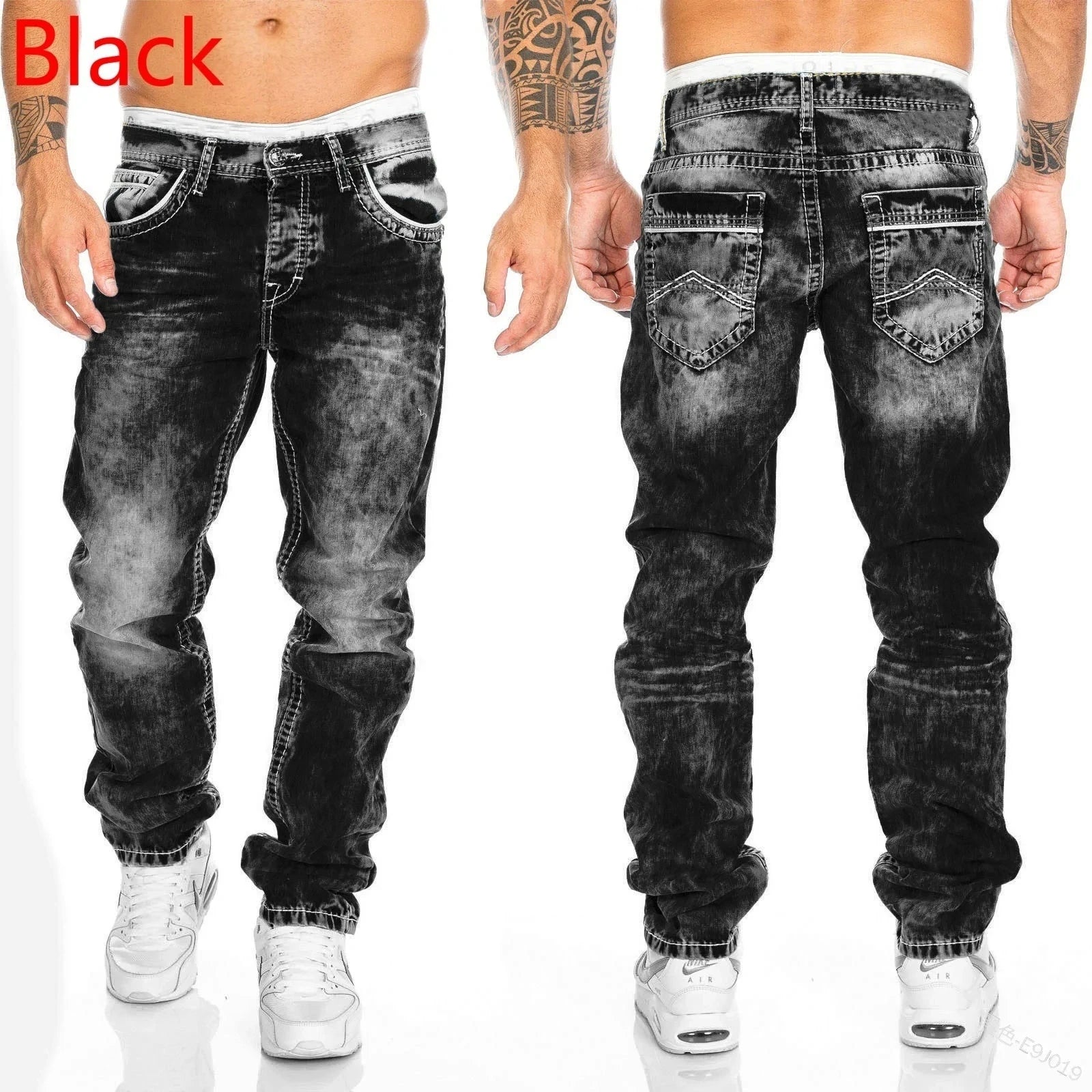 Herren Jeans Stretch Schwarz – Business Casual Denim Hose Regular Fit