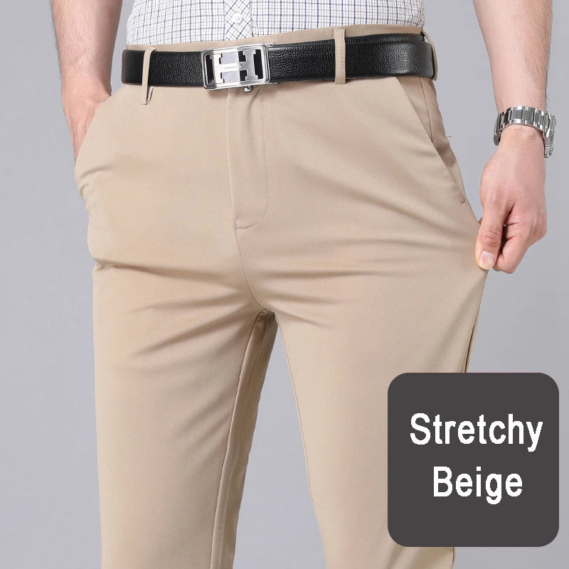 Herren Anzughose Schwarz Stretch – Business Casual Stoffhose Quick Dry