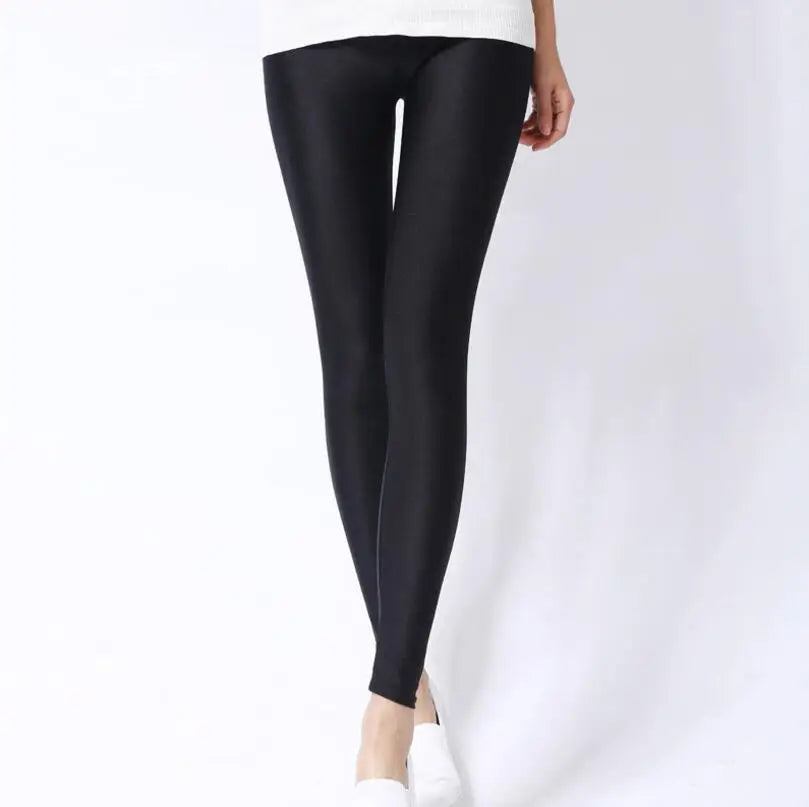 Damen Leggings Neon High Waist – Bunte Stretch Hose in Candy Colors