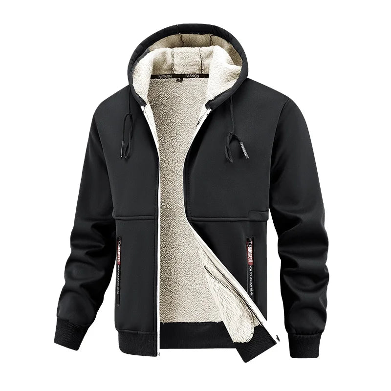 Herren Fleecejacke Warm – Teddy Jacke Lammfell-Optik für Herbst & Winter
