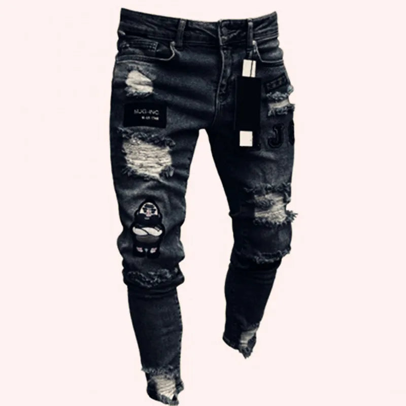 Herren Jeans Slim Fit Stretch – Vintage Wash Denim Hose für Arbeit & Freizeit