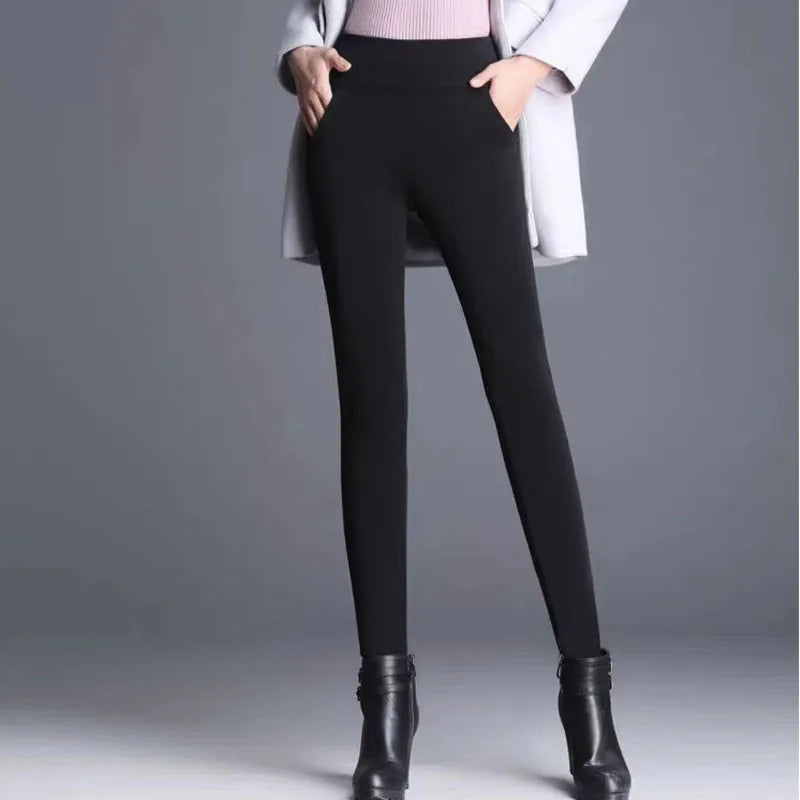 Damen Leggings High Waist Schwarz – Slim Fit Bleistifthose Atmungsaktiv