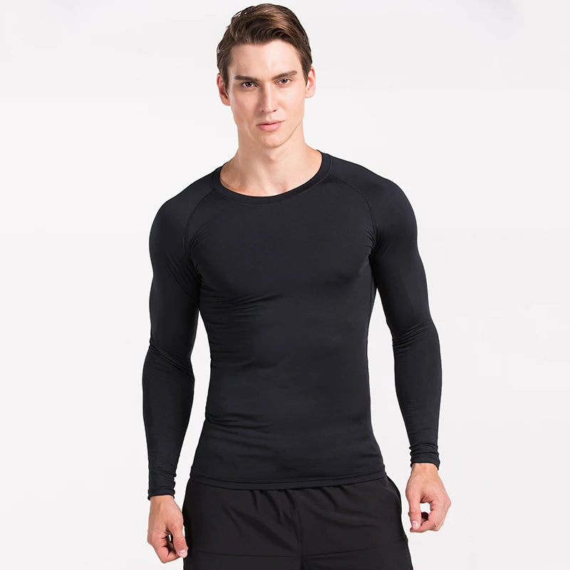 Herren Kompressionsshirt Langarm – Quick Dry Funktionsshirt für Fitness & Laufen
