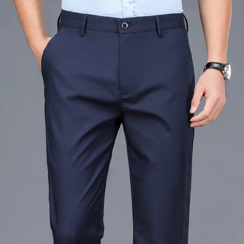 Herren Anzughose Schwarz Stretch – Business Casual Stoffhose Quick Dry