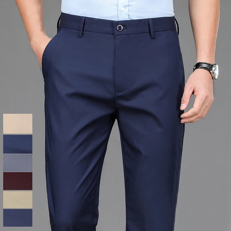 Herren Anzughose Schwarz Stretch – Business Casual Stoffhose Quick Dry