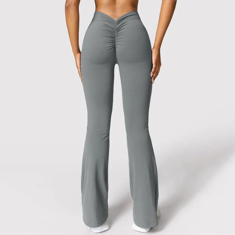 Leggings de sport taille haute pour femme – Pantalon de gym push-up dos en V