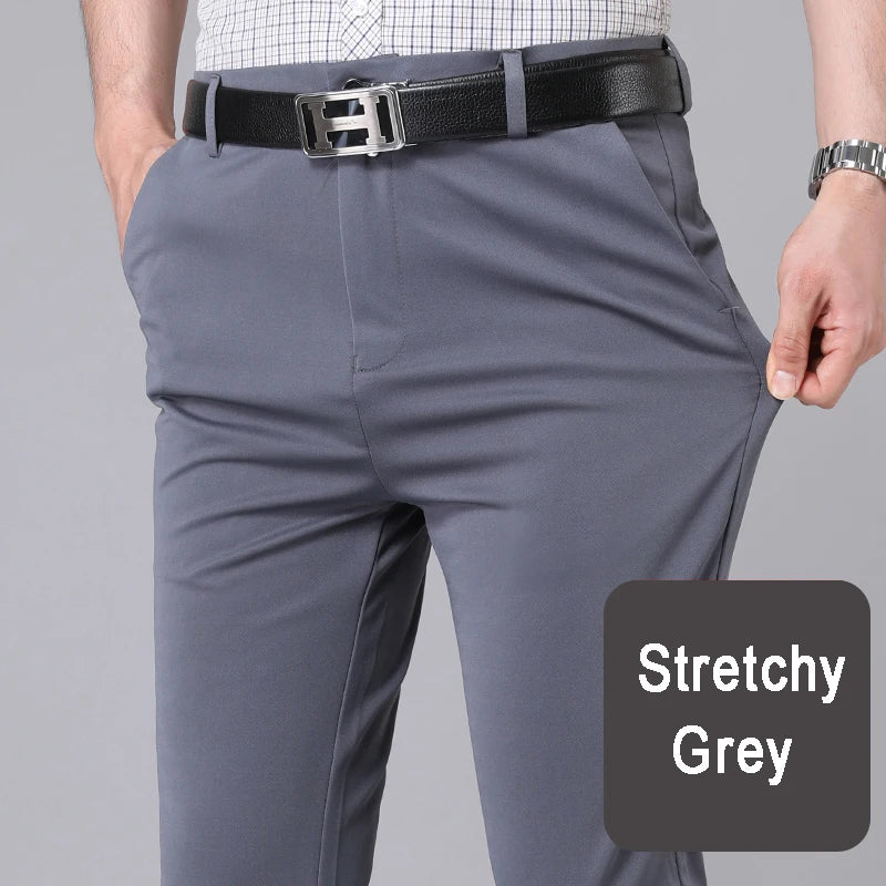 Herren Anzughose Schwarz Stretch – Business Casual Stoffhose Quick Dry