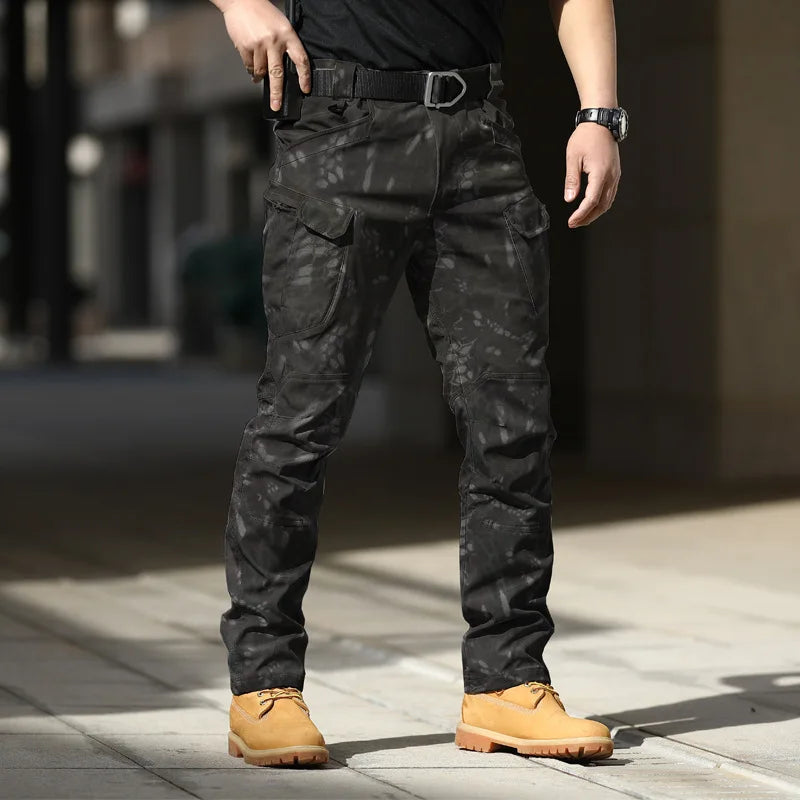 Men's Tactical Cargo Trousers – Outdoor Work Trousers with Multi-Pockets and Stretch